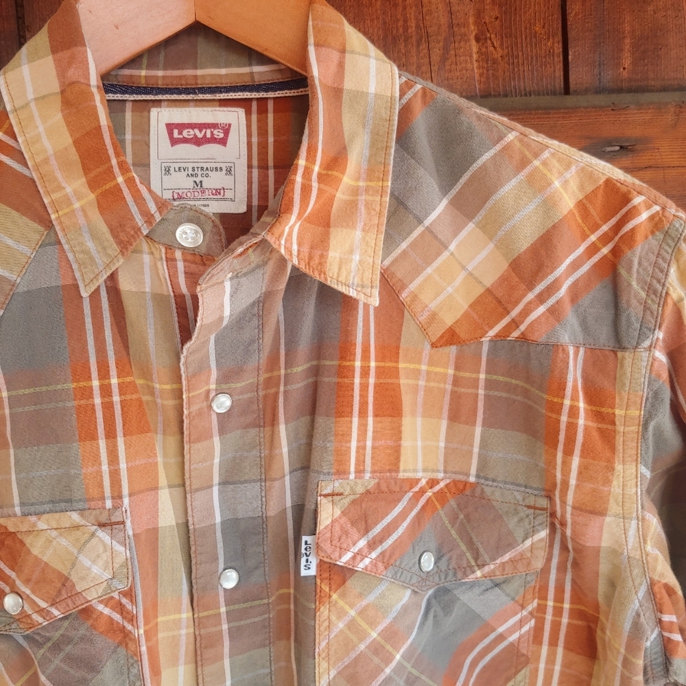 Levi's Western Shirt Plaid Pearl Buttons